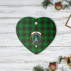 Clan Ged Tartan Crest Heart Ceramic Ornament SI78 Ged Tartan Tartan Christmas   