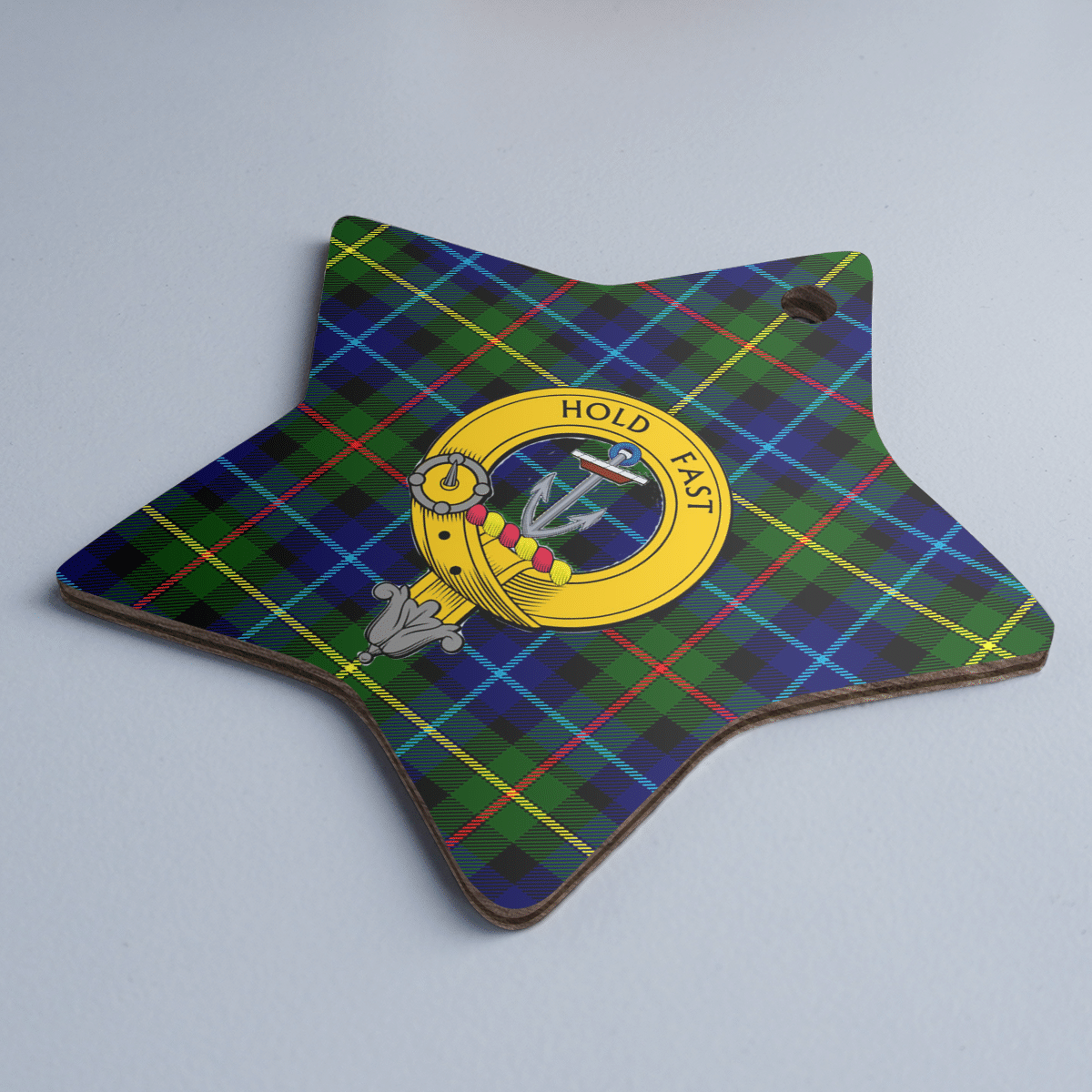 Clan Smith Modern Tartan Crest Star Ceramic Ornament VE62 Smith Modern Tartan Tartan Christmas   