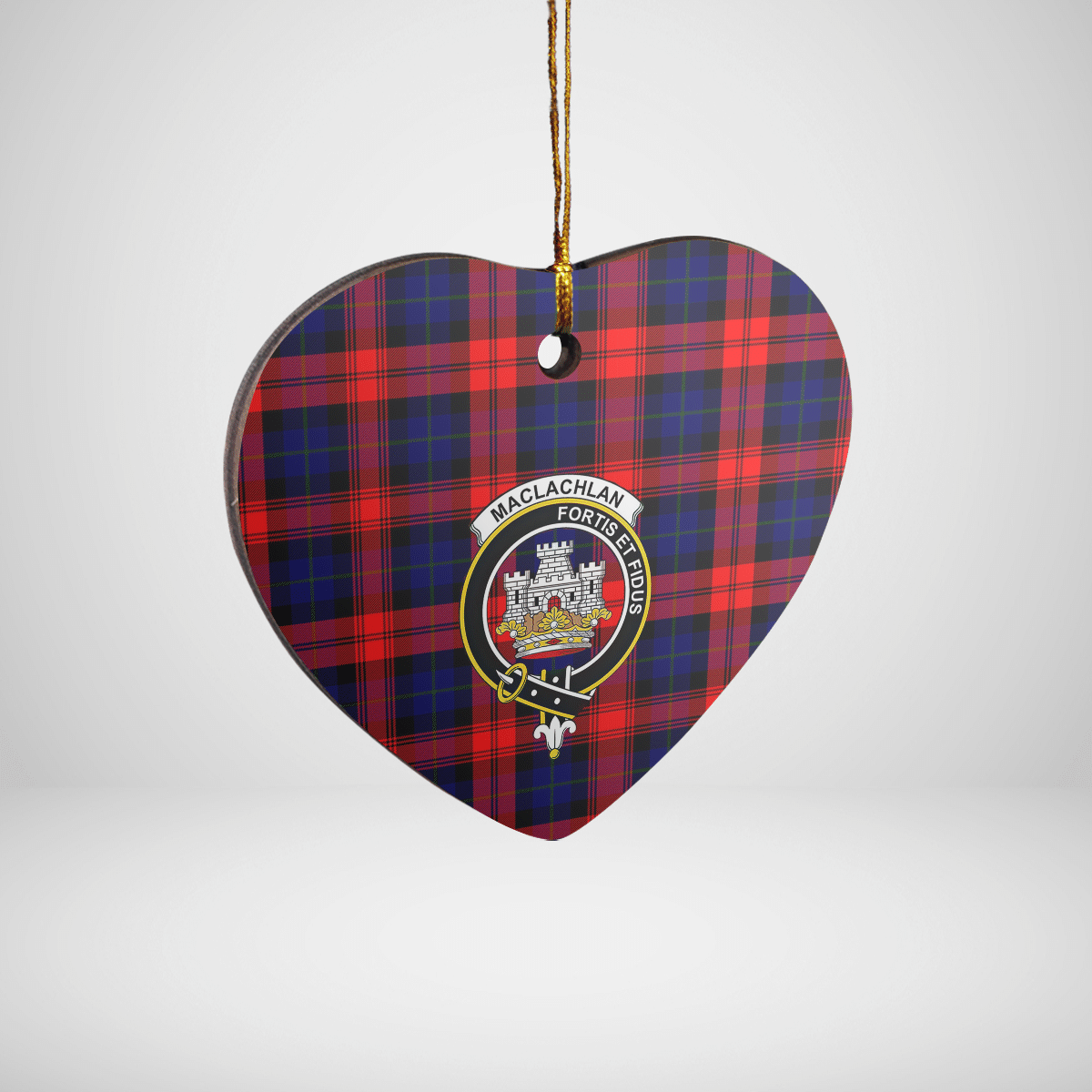 Clan MacLachlan Modern Tartan Crest Heart Ceramic Ornament GU52 MacLachlan Modern Tartan Tartan Christmas   
