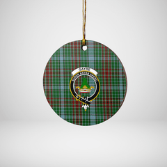 Clan Gayre Tartan Crest Round Ceramic Ornament DS39 Gayre Tartan Tartan Christmas   