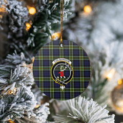 Clan Colquhoun Tartan Crest Round Ceramic Ornament RT32 Colquhoun Tartan Tartan Christmas   