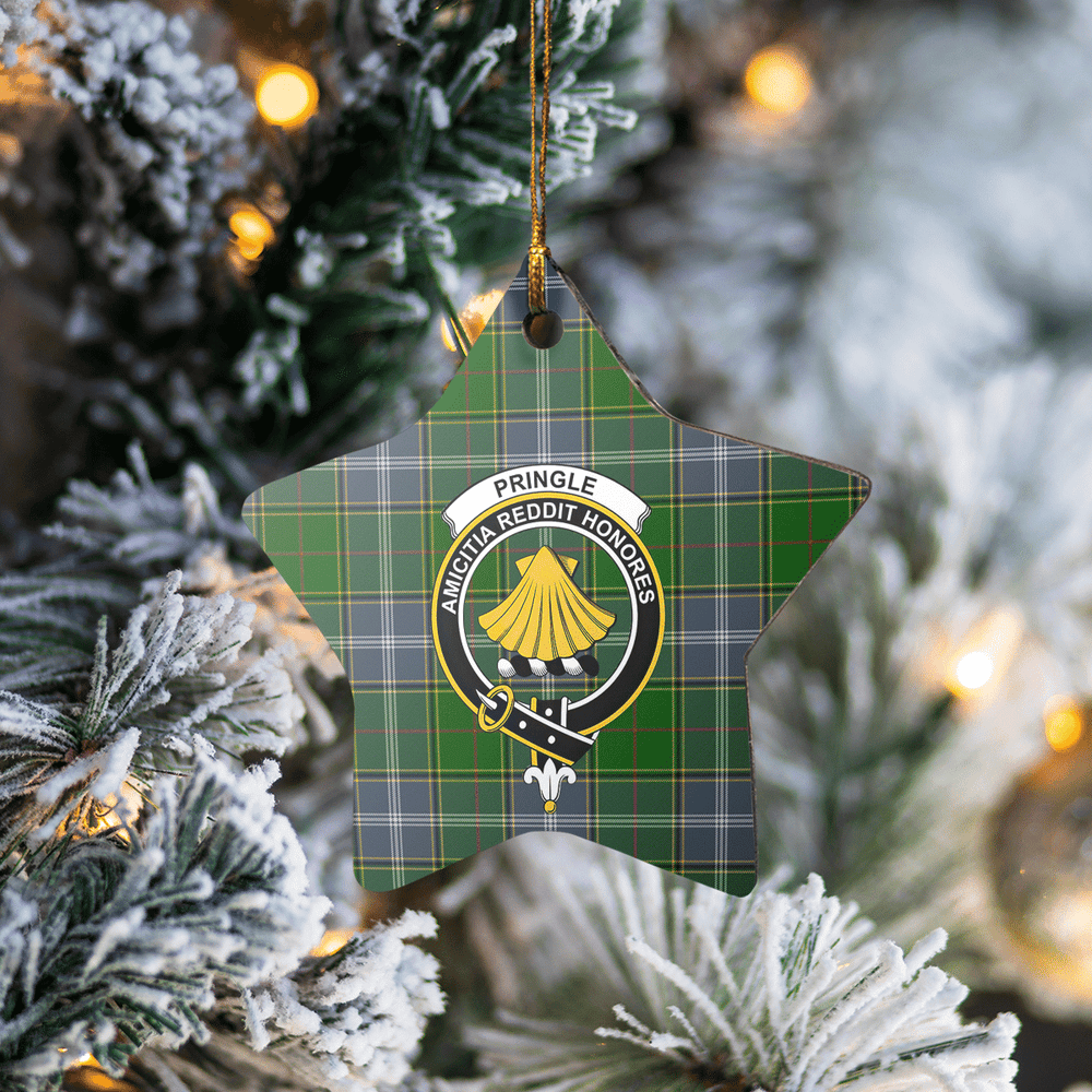 Clan Pringle Tartan Crest Star Ceramic Ornament OA14 Pringle Tartan Tartan Christmas   