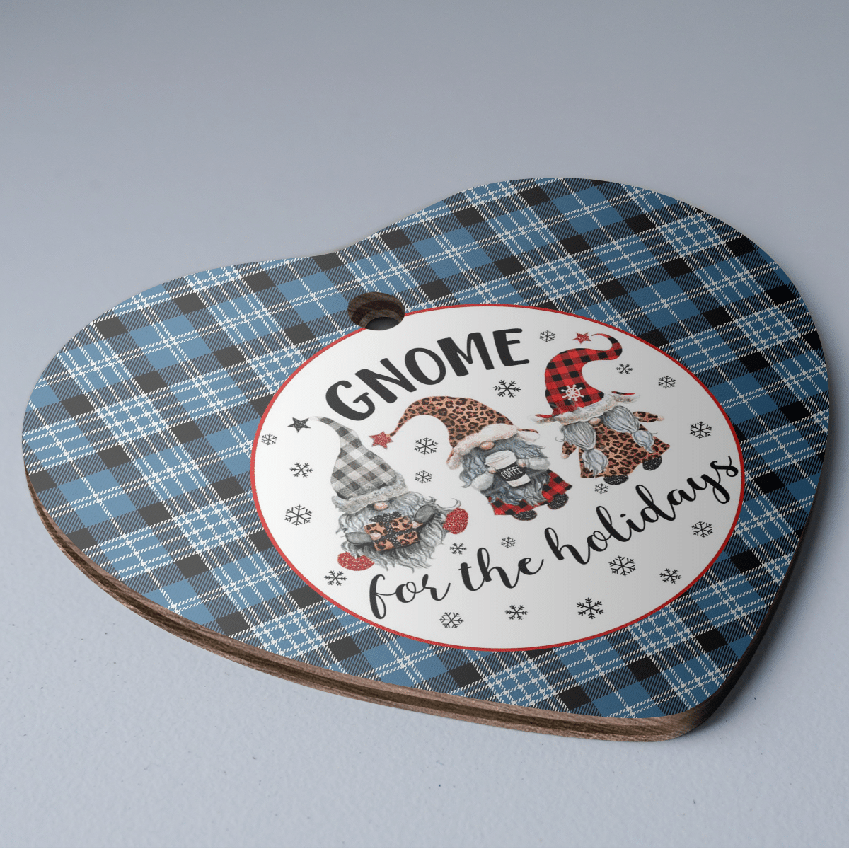 Clan Clark Ancient Tartan Tartan Crest Gnome Heart Ceramic Ornament JI93 Clark Ancient Tartan Tartan Christmas   