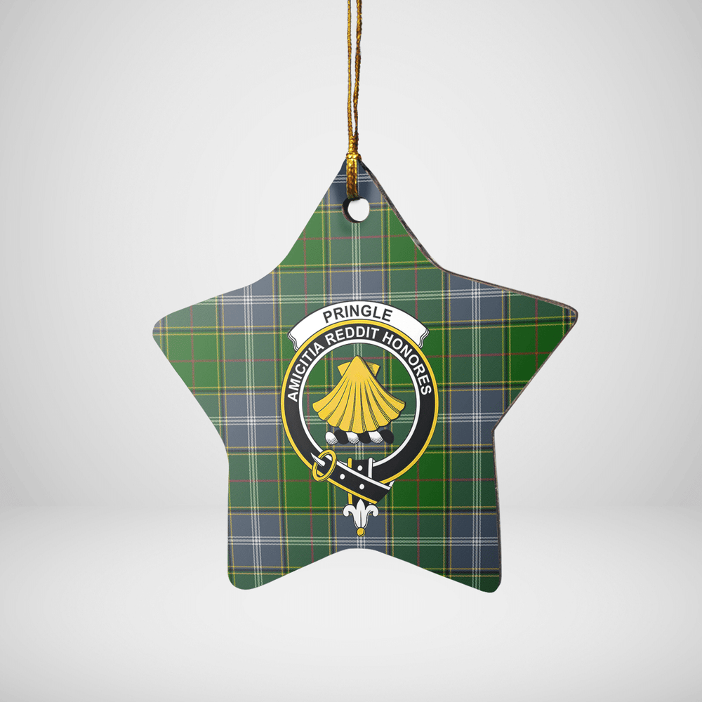 Clan Pringle Tartan Crest Star Ceramic Ornament OA14 Pringle Tartan Tartan Christmas   