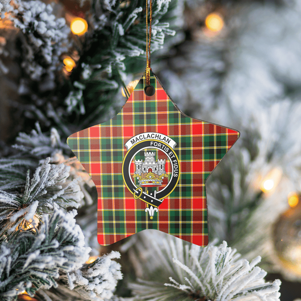 Clan MacLachlan Hunting Modern Tartan Crest Star Ceramic Ornament DV82 MacLachlan Hunting Modern Tartan Tartan Christmas   