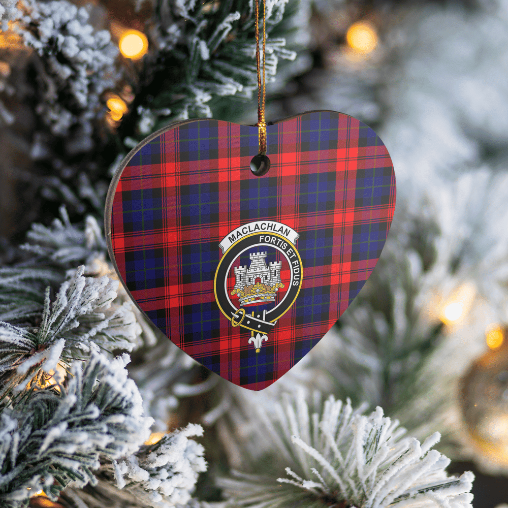 Clan MacLachlan Modern Tartan Crest Heart Ceramic Ornament GU52 MacLachlan Modern Tartan Tartan Christmas   