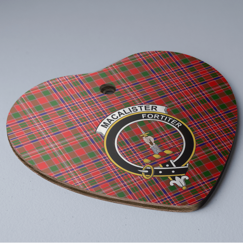 Clan MacAlister Modern Tartan Crest Heart Ceramic Ornament BT18 MacAlister Modern Tartan Tartan Christmas   