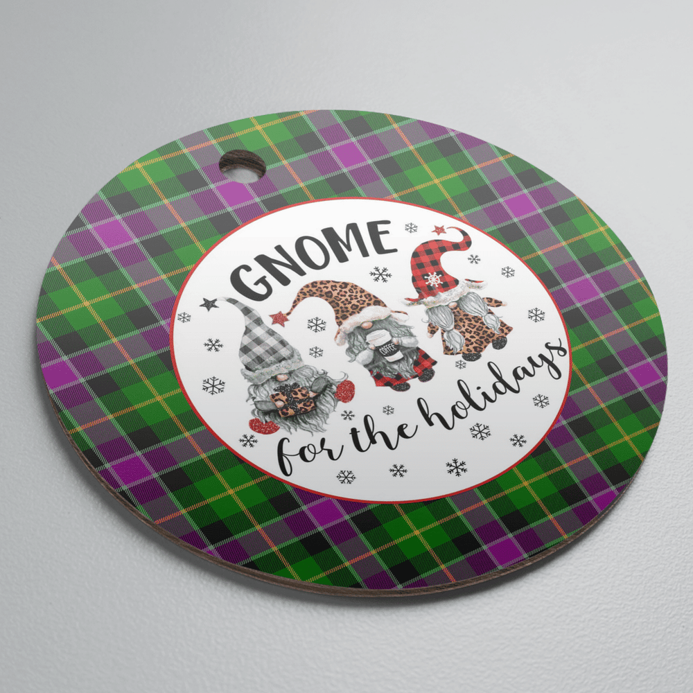 Clan Selkirk Tartan Tartan Crest Gnome Round Ceramic Ornament BQ39 Selkirk Tartan Tartan Christmas   