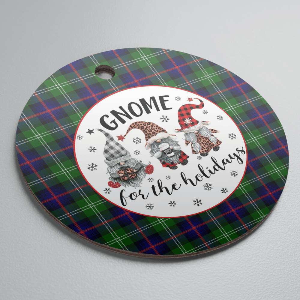 Clan Sutherland Modern Tartan Tartan Crest Gnome Round Ceramic Ornament BM80 Sutherland Modern Tartan Tartan Christmas   