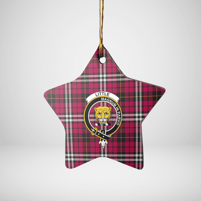 Clan Little Tartan Crest Star Ceramic Ornament