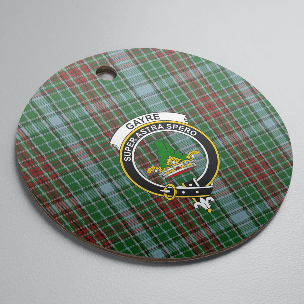 Clan Gayre Tartan Crest Round Ceramic Ornament DS39 Gayre Tartan Tartan Christmas   