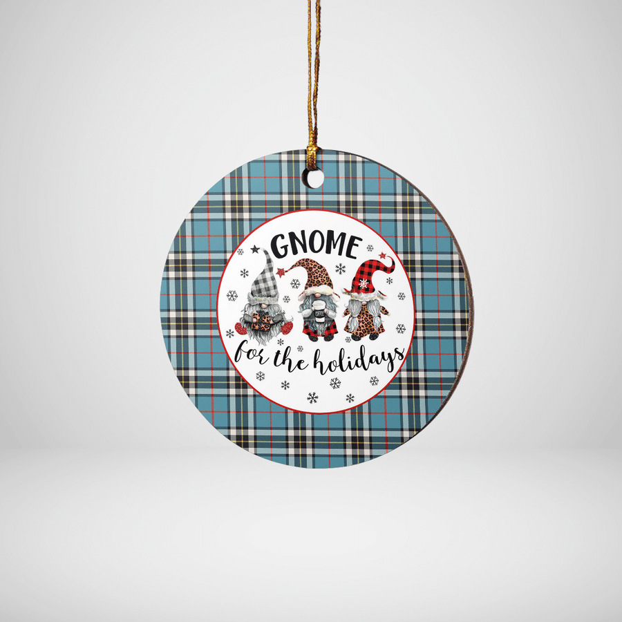 Clan Thomson Tartan Tartan Crest Gnome Round Ceramic Ornament VV44 Thomson Tartan Tartan Christmas   