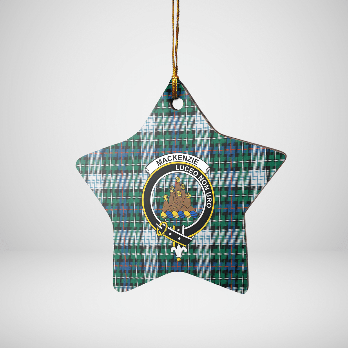 Clan MacKenzie Dress Ancient Tartan Crest Star Ceramic Ornament OT98 MacKenzie Dress Ancient Tartan Tartan Christmas   