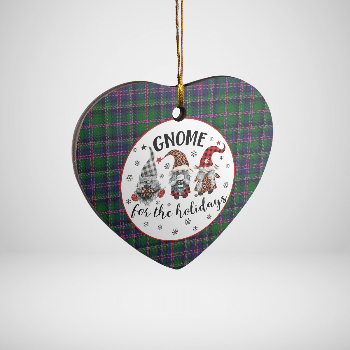 Clan Cooper Modern Tartan Tartan Crest Gnome Heart Ceramic Ornament QS58 Cooper Modern Tartan Tartan Christmas   