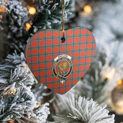 Clan Sinclair Ancient Tartan Crest Heart Ceramic Ornament BX72 Sinclair Ancient Tartan Tartan Christmas   