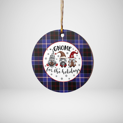 Clan Dunlop Modern Tartan Tartan Crest Gnome Round Ceramic Ornament