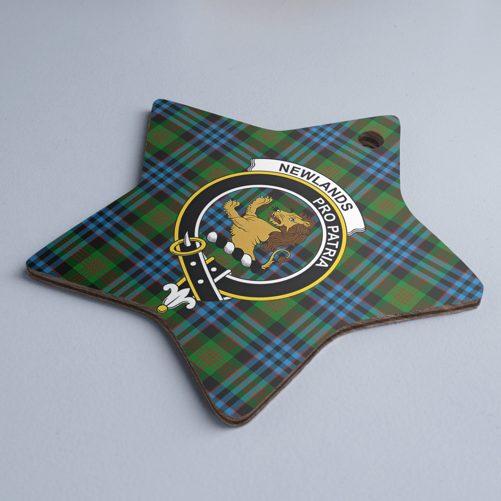 Clan Newlands Tartan Crest Star Ceramic Ornament DK32 Newlands Tartan Tartan Christmas   