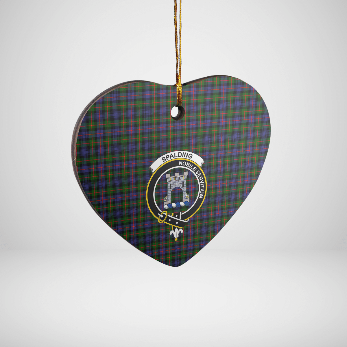 Clan Spalding Murray of Atholl Modern Tartan Crest Heart Ceramic Ornament HF49 Spalding Murray of Atholl Modern Tartan Tartan Christmas   
