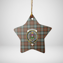 Clan Fergusson Weathered Tartan Crest Star Ceramic Ornament SF80 Fergusson Weathered Tartan Tartan Christmas   