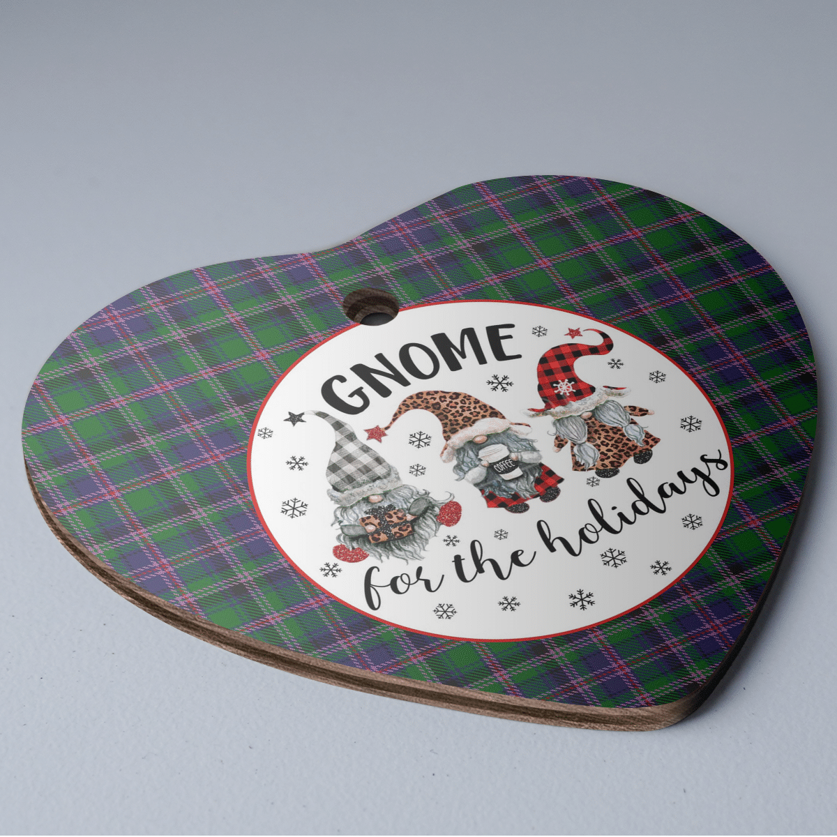 Clan Cooper Modern Tartan Tartan Crest Gnome Heart Ceramic Ornament QS58 Cooper Modern Tartan Tartan Christmas   