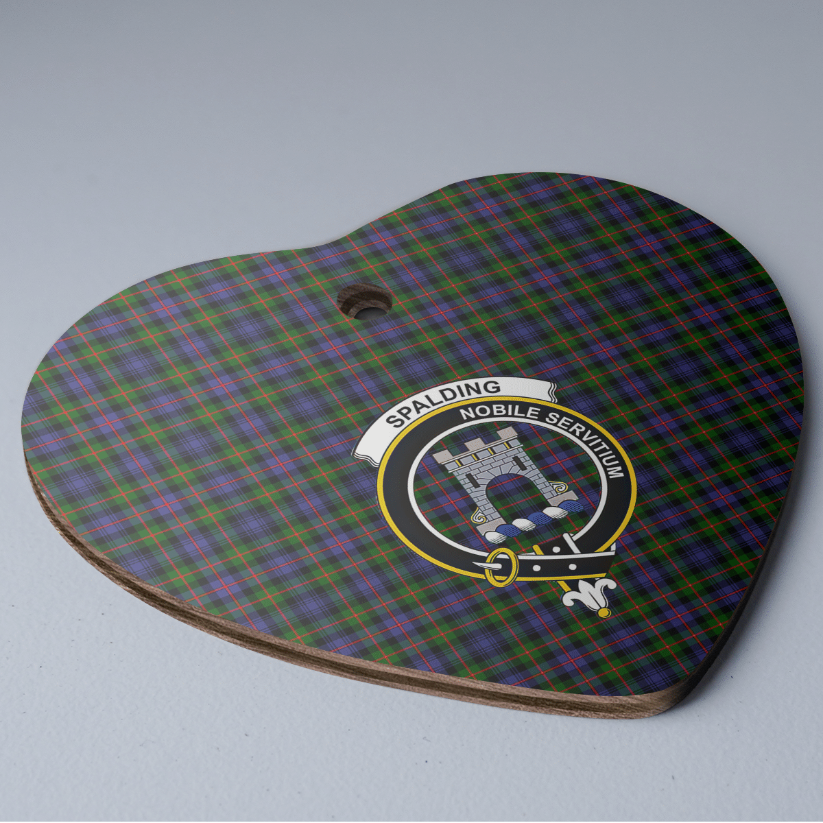 Clan Spalding Murray of Atholl Modern Tartan Crest Heart Ceramic Ornament HF49 Spalding Murray of Atholl Modern Tartan Tartan Christmas   