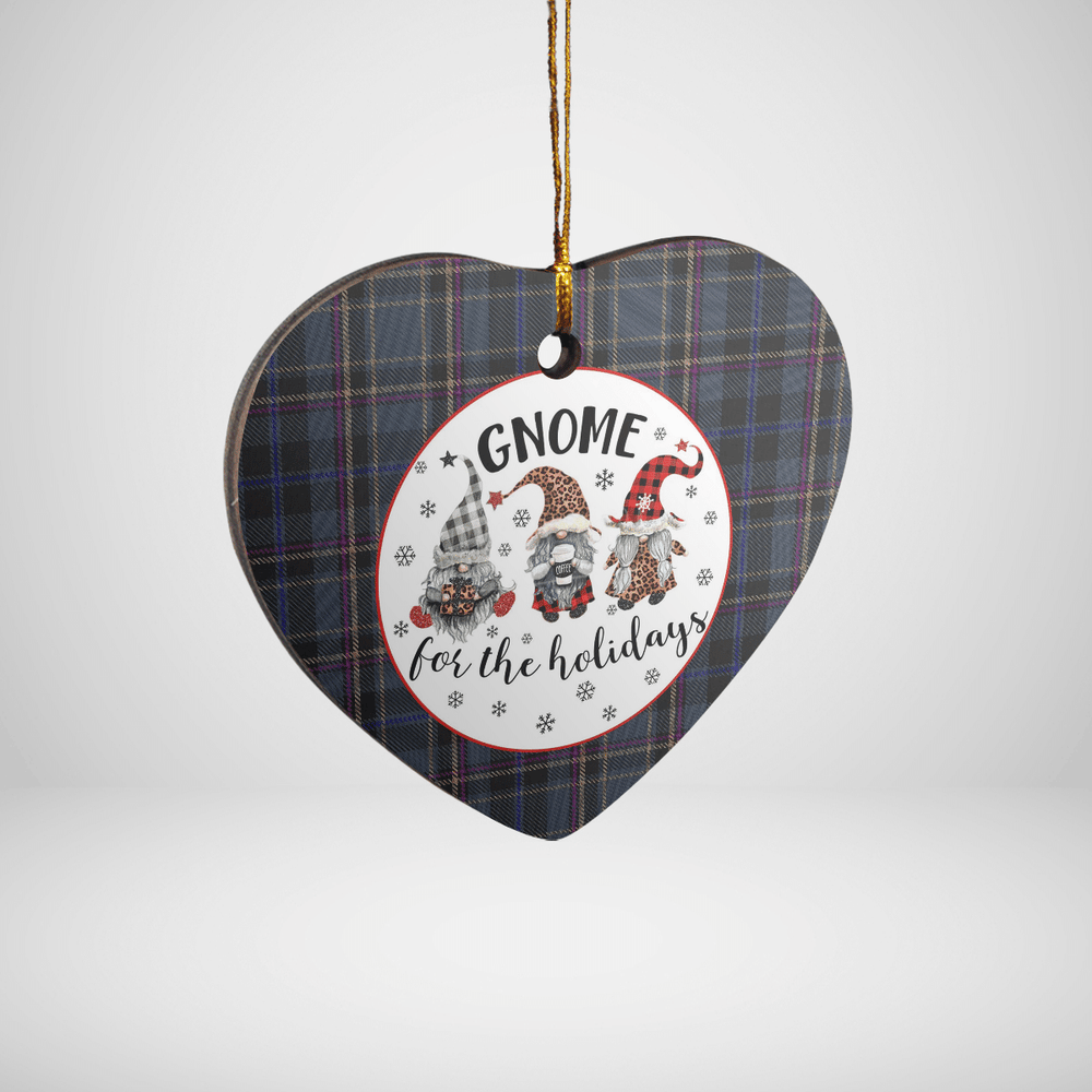Clan Conway Tartan Tartan Crest Gnome Heart Ceramic Ornament QL97 Conway Tartan Tartan Christmas   