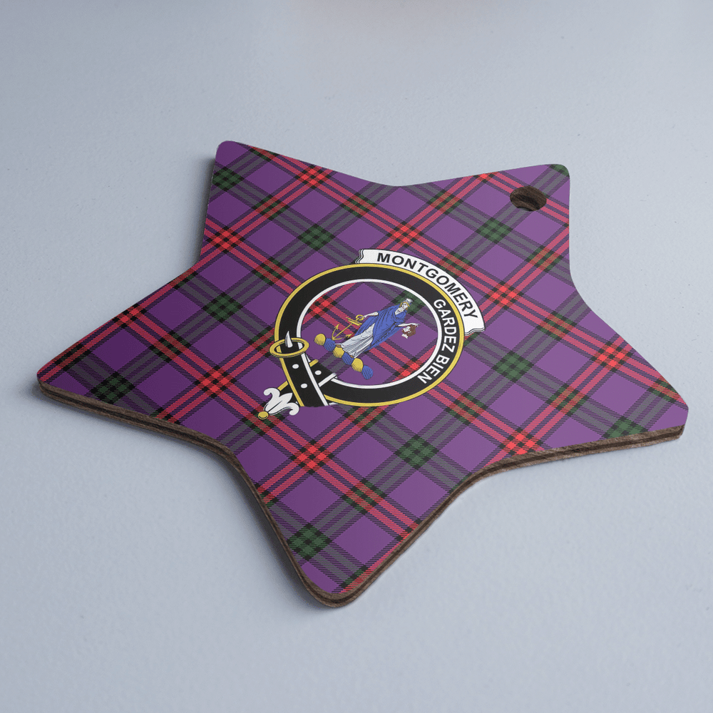 Clan Montgomery Modern Tartan Crest Star Ceramic Ornament UM26 Montgomery Modern Tartan Tartan Christmas   