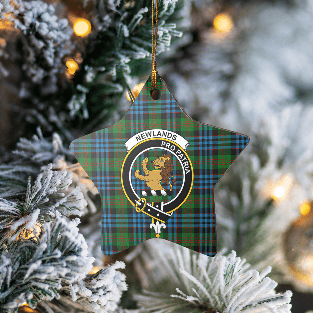 Clan Newlands Tartan Crest Star Ceramic Ornament DK32 Newlands Tartan Tartan Christmas   