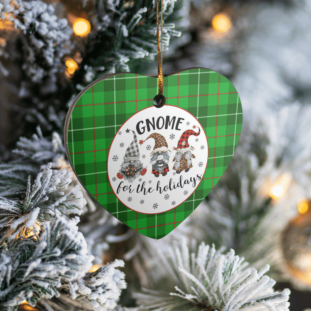 Clan Galloway District Tartan Tartan Crest Gnome Heart Ceramic Ornament CE60 Galloway District Tartan Tartan Christmas   