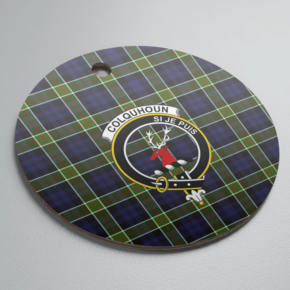 Clan Colquhoun Tartan Crest Round Ceramic Ornament RT32 Colquhoun Tartan Tartan Christmas   