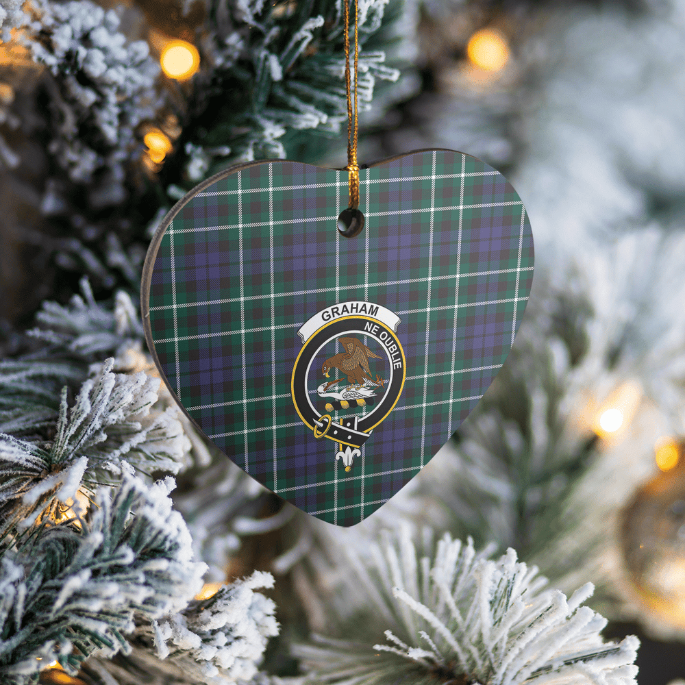 Clan Graham of Montrose Modern Tartan Crest Heart Ceramic Ornament CO46 Graham of Montrose Modern Tartan Tartan Christmas   