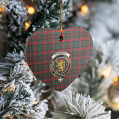 Clan Cumming Hunting Modern Tartan Crest Heart Ceramic Ornament OR95 Cumming Hunting Modern Tartan Tartan Christmas   