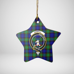 Clan Sempill Modern Tartan Crest Star Ceramic Ornament QX89 Sempill Modern Tartan Tartan Christmas   
