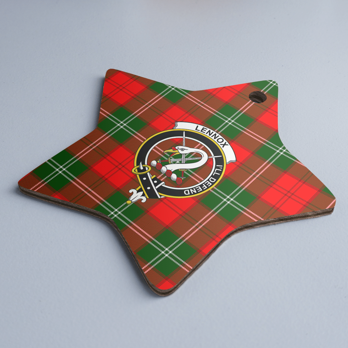 Clan Lennox Modern Tartan Crest Star Ceramic Ornament EJ41 Lennox Modern Tartan Tartan Christmas   