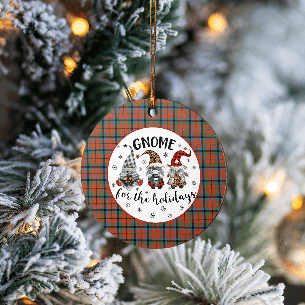 Clan MacNaughton Ancient Tartan Tartan Crest Gnome Round Ceramic Ornament QW64 MacNaughton Ancient Tartan Tartan Christmas   