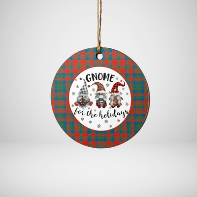Clan Matheson Ancient Tartan Tartan Crest Gnome Round Ceramic Ornament OM47