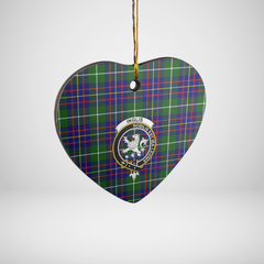 Clan Inglis Modern Tartan Crest Heart Ceramic Ornament DR75 Inglis Modern Tartan Tartan Christmas   
