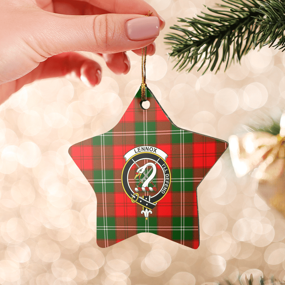 Clan Lennox Modern Tartan Crest Star Ceramic Ornament EJ41 Lennox Modern Tartan Tartan Christmas   