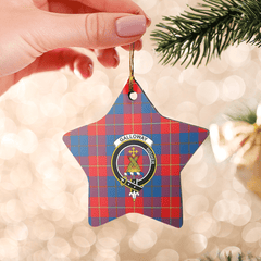 Clan Galloway Red Tartan Crest Star Ceramic Ornament JU62 Galloway Red Tartan Tartan Christmas   