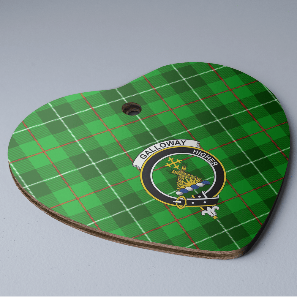 Clan Galloway District Tartan Crest Heart Ceramic Ornament ZW37 Galloway District Tartan Tartan Christmas   