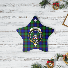 Clan Sempill Modern Tartan Crest Star Ceramic Ornament QX89 Sempill Modern Tartan Tartan Christmas   