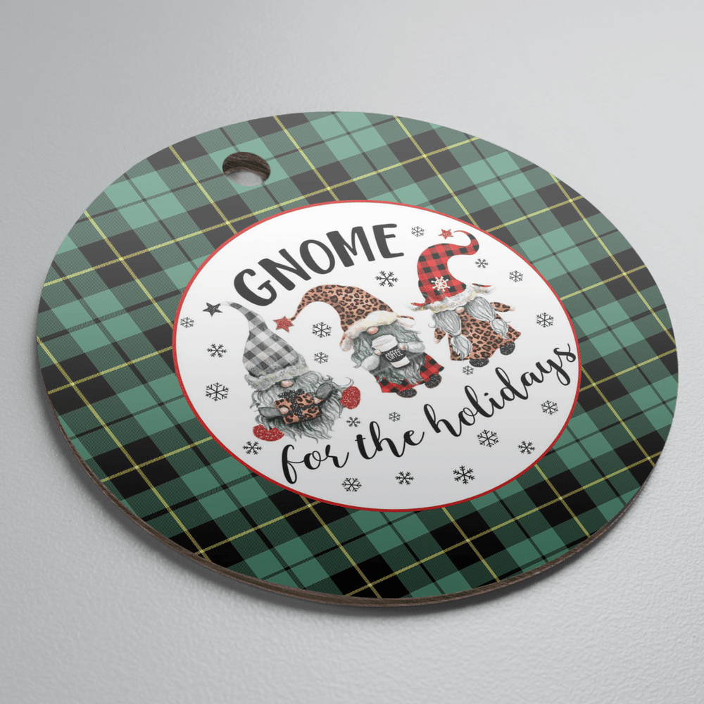 Clan Wallace Hunting Ancient Tartan Tartan Crest Gnome Round Ceramic Ornament MF86 Wallace Hunting Ancient Tartan Tartan Christmas   