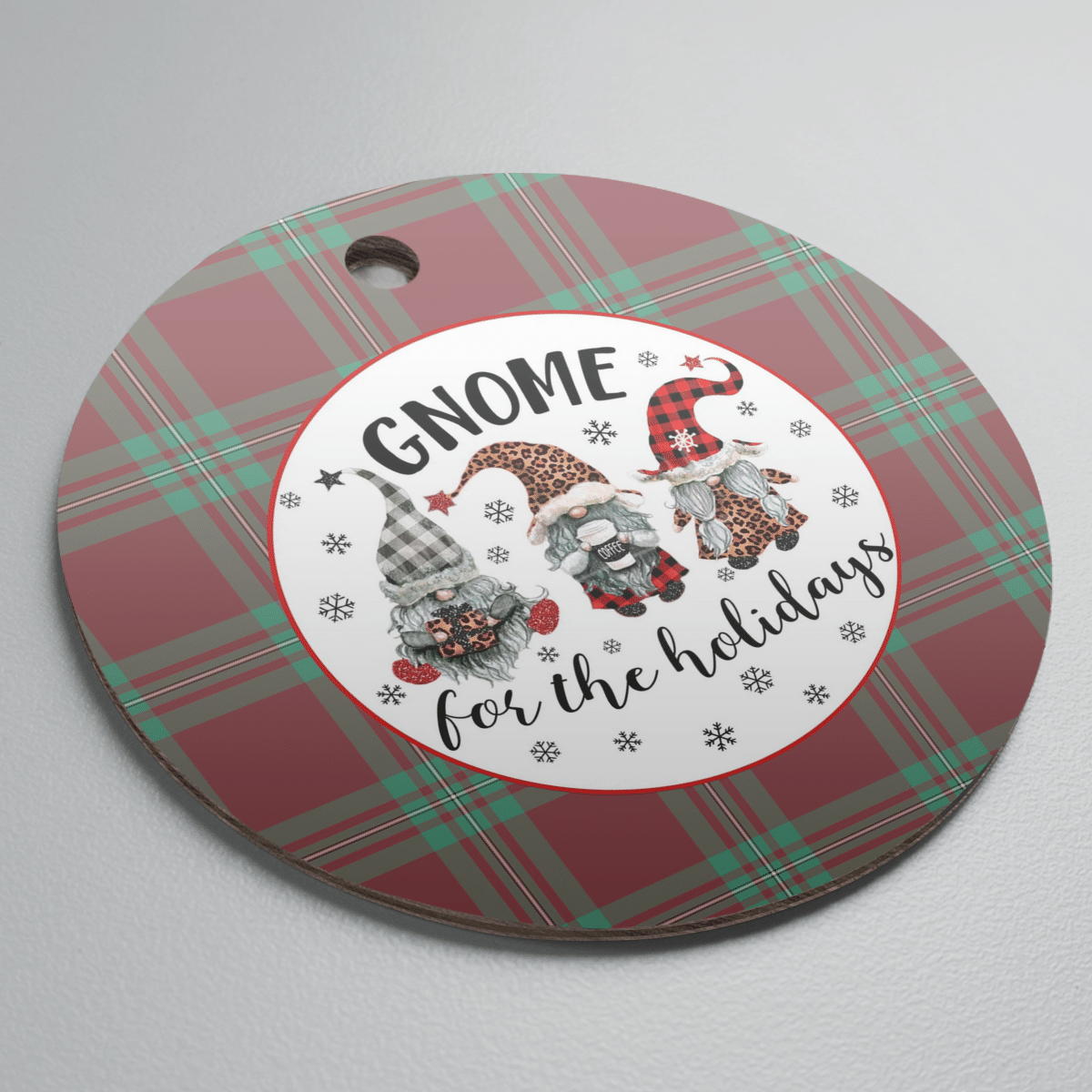 Clan MacGregor Hunting Ancient Tartan Tartan Crest Gnome Round Ceramic Ornament EK60 MacGregor Hunting Ancient Tartan Tartan Christmas   
