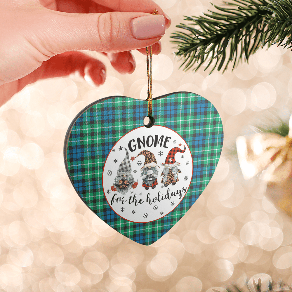 Clan Graham of Montrose Ancient Tartan Tartan Crest Gnome Heart Ceramic Ornament YN51 Graham of Montrose Ancient Tartan Tartan Christmas   