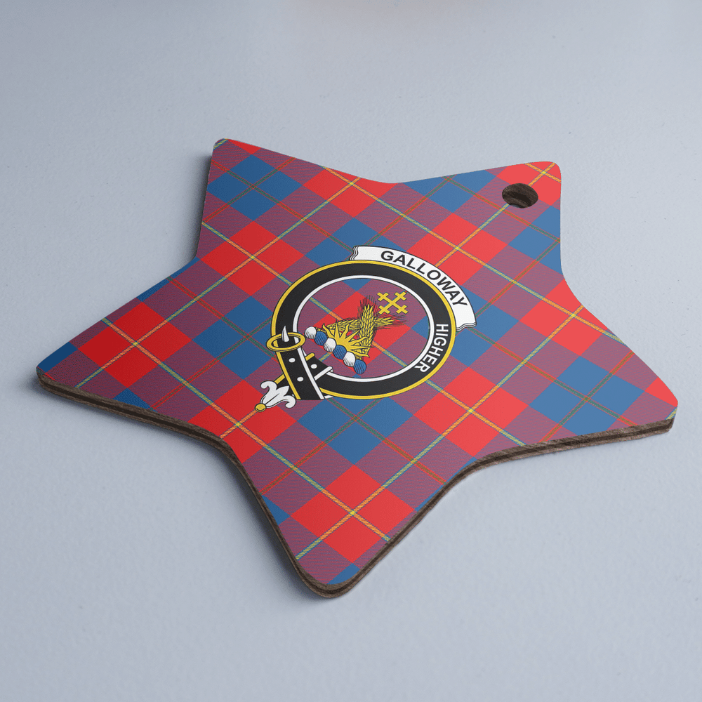 Clan Galloway Red Tartan Crest Star Ceramic Ornament JU62 Galloway Red Tartan Tartan Christmas   