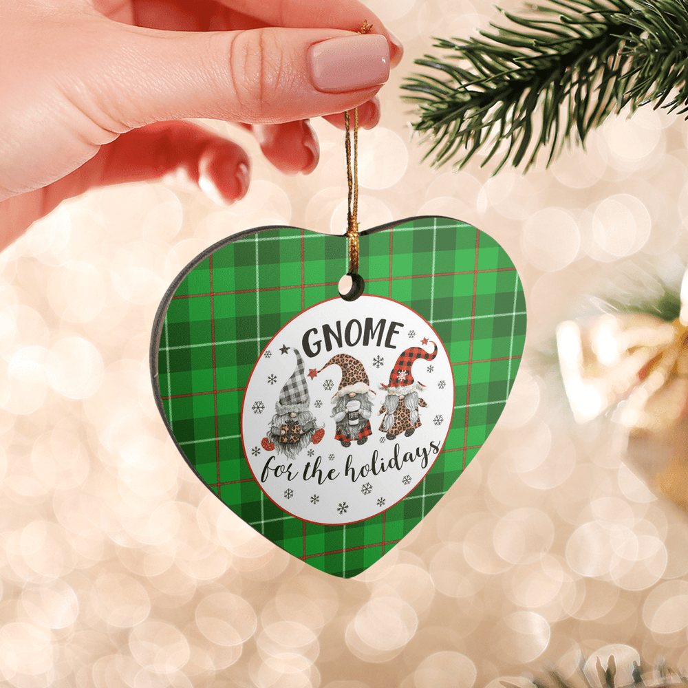 Clan Galloway District Tartan Tartan Crest Gnome Heart Ceramic Ornament CE60 Galloway District Tartan Tartan Christmas   