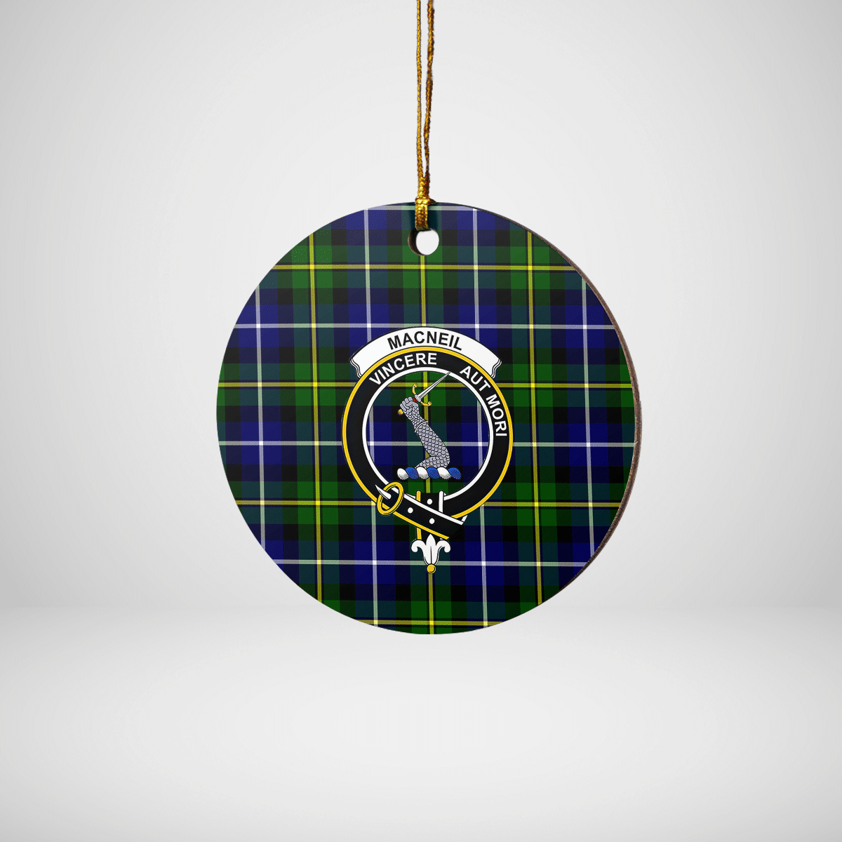 Clan MacNeil of Barra Modern Tartan Crest Round Ceramic Ornament NG60 MacNeil of Barra Modern Tartan Tartan Christmas   