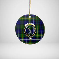 Clan MacNeil of Barra Modern Tartan Crest Round Ceramic Ornament NG60 MacNeil of Barra Modern Tartan Tartan Christmas   