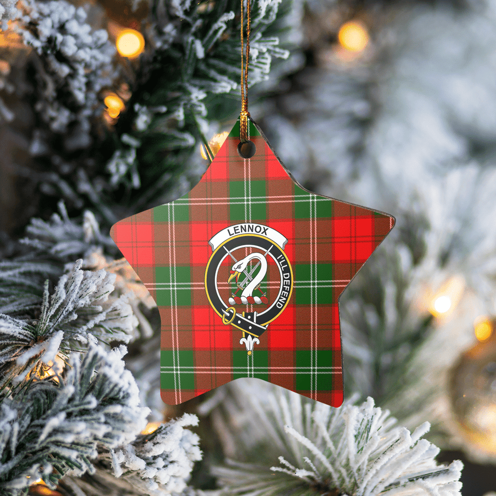 Clan Lennox Modern Tartan Crest Star Ceramic Ornament EJ41 Lennox Modern Tartan Tartan Christmas   