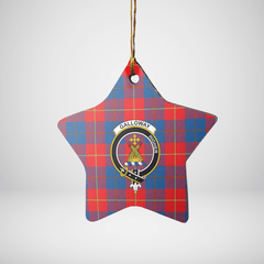 Clan Galloway Red Tartan Crest Star Ceramic Ornament JU62 Galloway Red Tartan Tartan Christmas   